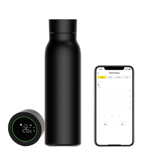 Smart Insulated Water Bottle — 600ml Stainless Steel, Temperature Display