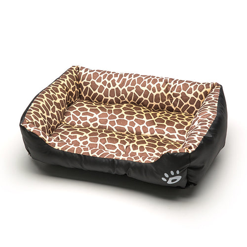 Plush Leopard-Print Pet Bed — Cushioned Round Nest